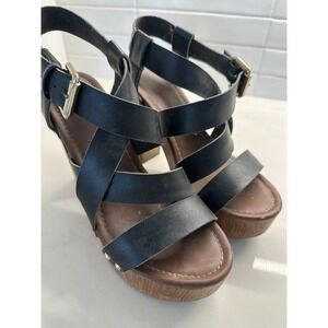 Chunky Women's y2k Wood Sandals Heels Size 7.5